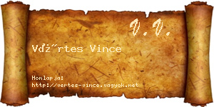 Vértes Vince névjegykártya