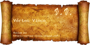 Vértes Vince névjegykártya